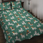 Cute Jack Russell Terrier Pattern Print Quilt Bed Set