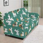 Cute Jack Russell Terrier Pattern Print Sofa Cover
