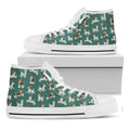 Cute Jack Russell Terrier Pattern Print White High Top Sneakers
