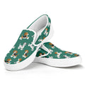 Cute Jack Russell Terrier Pattern Print White Slip On Sneakers
