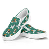 Cute Jack Russell Terrier Pattern Print White Slip On Shoes