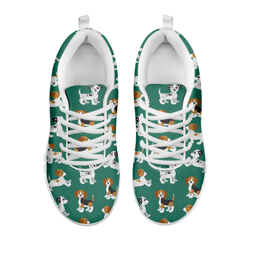 Cute Jack Russell Terrier Pattern Print White Sneakers