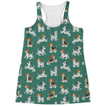 Cute Jack Russell Terrier Pattern Print Women's Racerback Tank Top