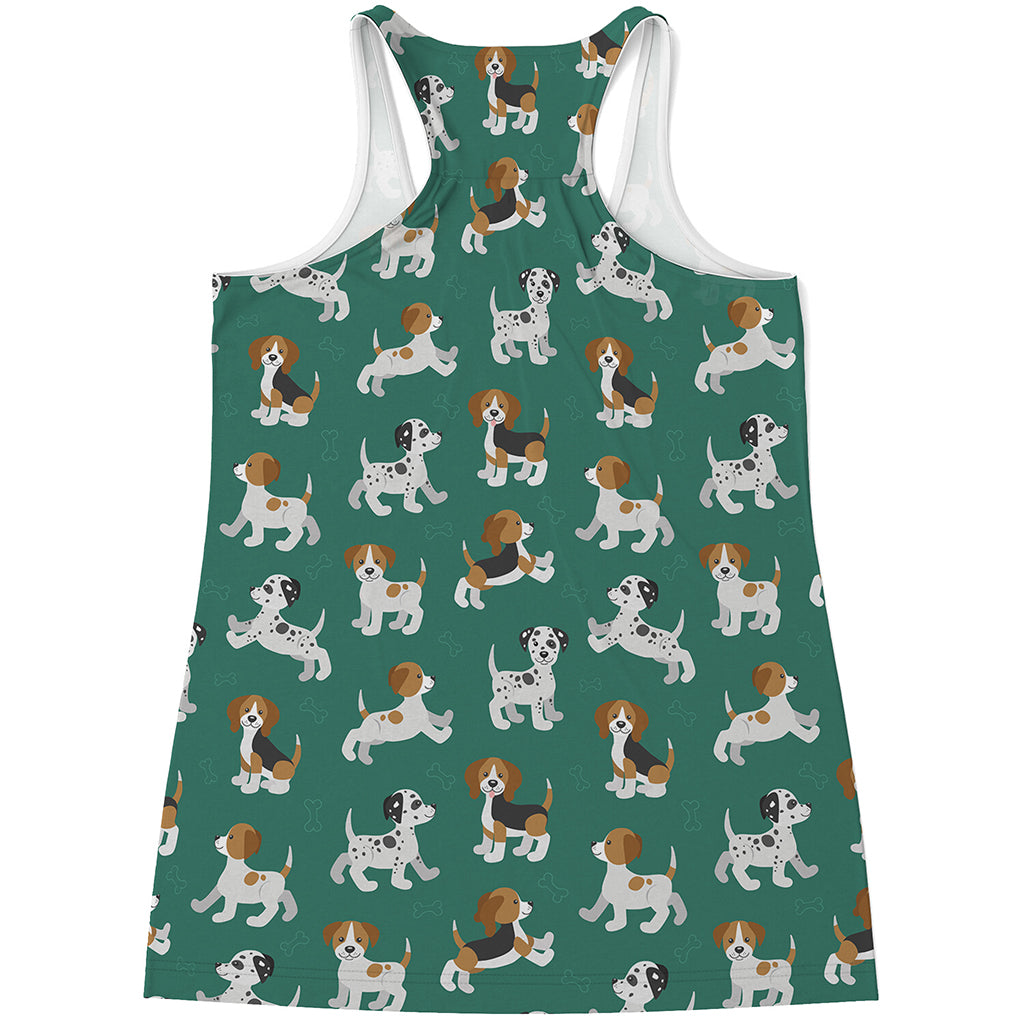Cute Jack Russell Terrier Pattern Print Women's Racerback Tank Top