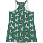 Cute Jack Russell Terrier Pattern Print Women's Racerback Tank Top
