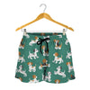 Cute Jack Russell Terrier Pattern Print Women's Shorts