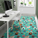 Cute Japanese Sushi Pattern Print Area Rug