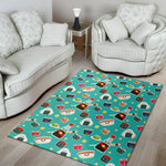 Cute Japanese Sushi Pattern Print Area Rug