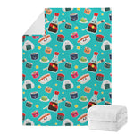 Cute Japanese Sushi Pattern Print Blanket