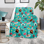 Cute Japanese Sushi Pattern Print Blanket