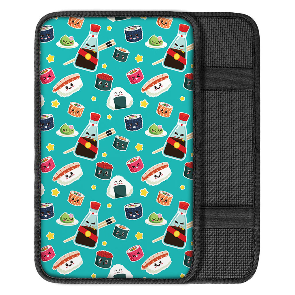 Cute Japanese Sushi Pattern Print Car Center Console Cover