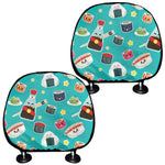 Cute Japanese Sushi Pattern Print Car Headrest Covers