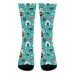 Cute Japanese Sushi Pattern Print Crew Socks