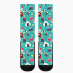 Cute Japanese Sushi Pattern Print Crew Socks