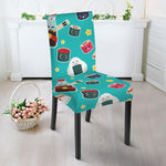 Cute Japanese Sushi Pattern Print Dining Chair Slipcover