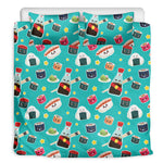 Cute Japanese Sushi Pattern Print Duvet Cover Bedding Set