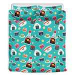 Cute Japanese Sushi Pattern Print Duvet Cover Bedding Set