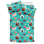 Cute Japanese Sushi Pattern Print Duvet Cover Bedding Set