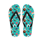 Cute Japanese Sushi Pattern Print Flip Flops