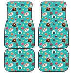 Cute Japanese Sushi Pattern Print Front and Back Car Floor Mats