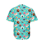 Cute Japanese Sushi Pattern Print Men's Baseball Jersey