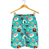 Cute Japanese Sushi Pattern Print Men's Shorts