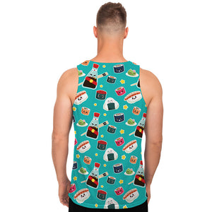 Cute Japanese Sushi Pattern Print Men's Tank Top