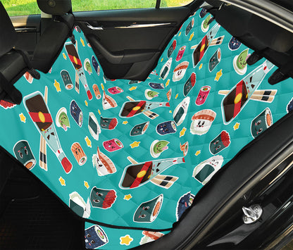 Cute Japanese Sushi Pattern Print Pet Car Back Seat Cover