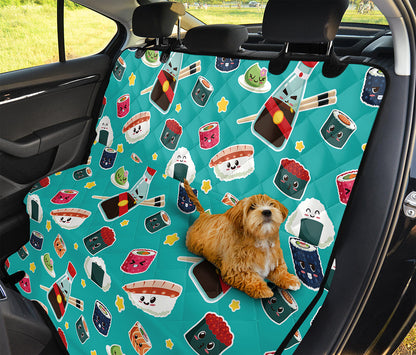 Cute Japanese Sushi Pattern Print Pet Car Back Seat Cover