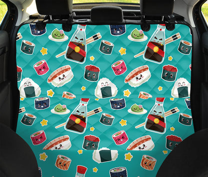 Cute Japanese Sushi Pattern Print Pet Car Back Seat Cover
