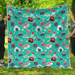 Cute Japanese Sushi Pattern Print Quilt