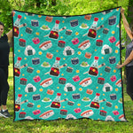 Cute Japanese Sushi Pattern Print Quilt
