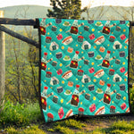 Cute Japanese Sushi Pattern Print Quilt