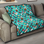 Cute Japanese Sushi Pattern Print Quilt