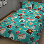 Cute Japanese Sushi Pattern Print Quilt Bed Set