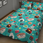 Cute Japanese Sushi Pattern Print Quilt Bed Set