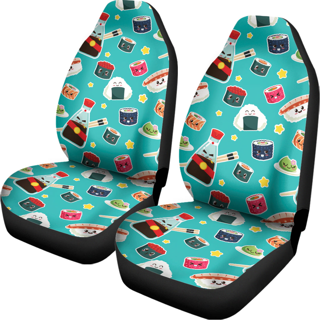 Cute Japanese Sushi Pattern Print Universal Fit Car Seat Covers