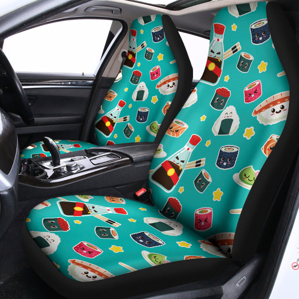Cute Japanese Sushi Pattern Print Universal Fit Car Seat Covers
