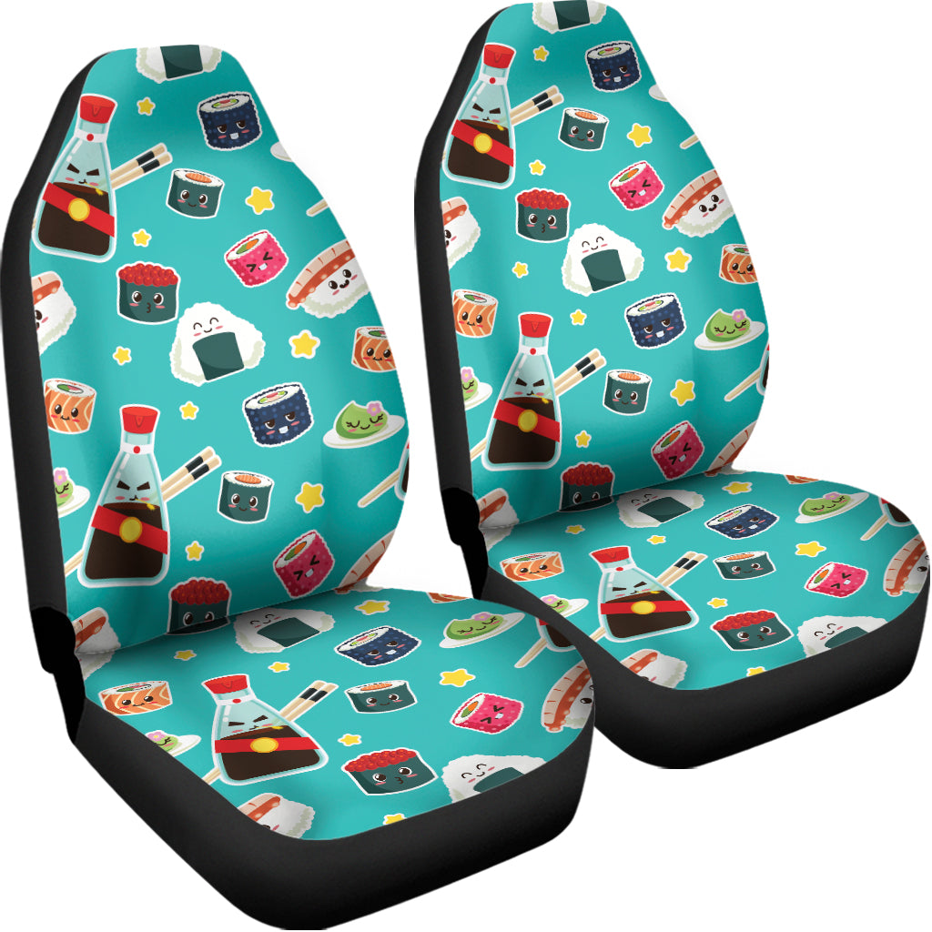 Cute Japanese Sushi Pattern Print Universal Fit Car Seat Covers