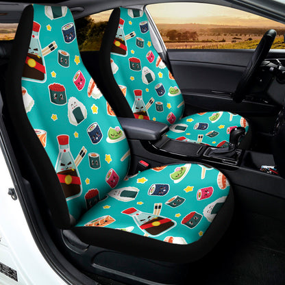 Cute Japanese Sushi Pattern Print Universal Fit Car Seat Covers
