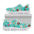 Cute Japanese Sushi Pattern Print White Running Shoes