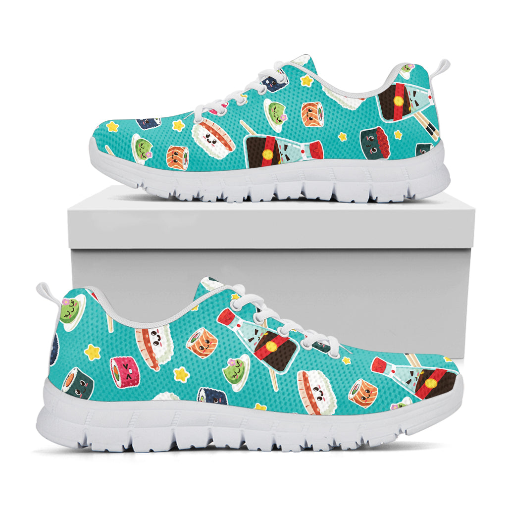 Cute Japanese Sushi Pattern Print White Sneakers