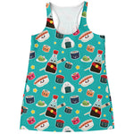 Cute Japanese Sushi Pattern Print Women's Racerback Tank Top