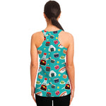 Cute Japanese Sushi Pattern Print Women's Racerback Tank Top