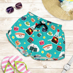 Cute Japanese Sushi Pattern Print Women's Shorts