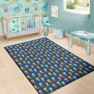 Cute Jellyfish Pattern Print Area Rug