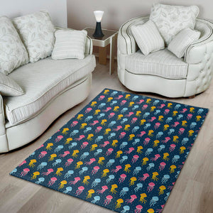 Cute Jellyfish Pattern Print Area Rug