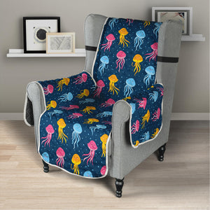 Cute Jellyfish Pattern Print Armchair Protector