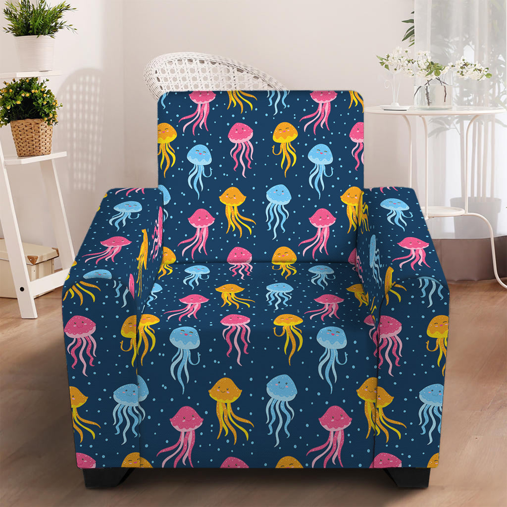 Cute Jellyfish Pattern Print Armchair Slipcover