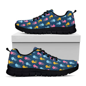 Cute Jellyfish Pattern Print Black Sneakers